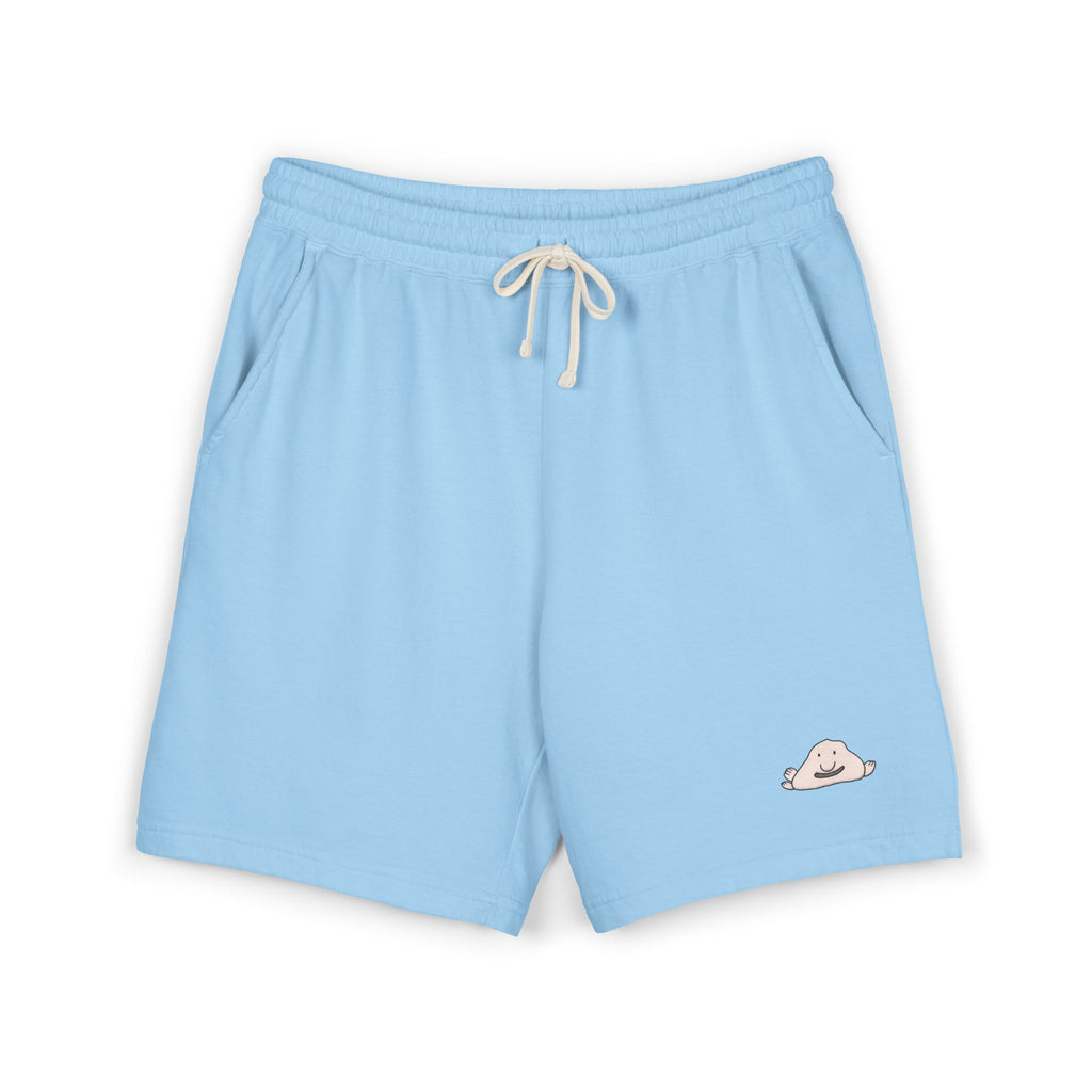 Cozy Cream Fleece Sweat Shorts with Cute Cloud Embroidery