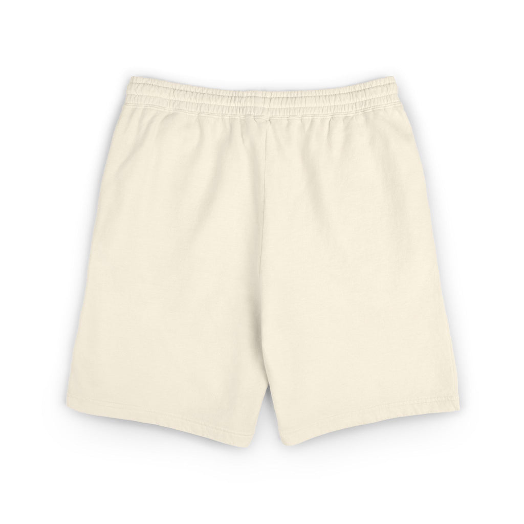 Cozy Cream Fleece Sweat Shorts with Cute Cloud Embroidery