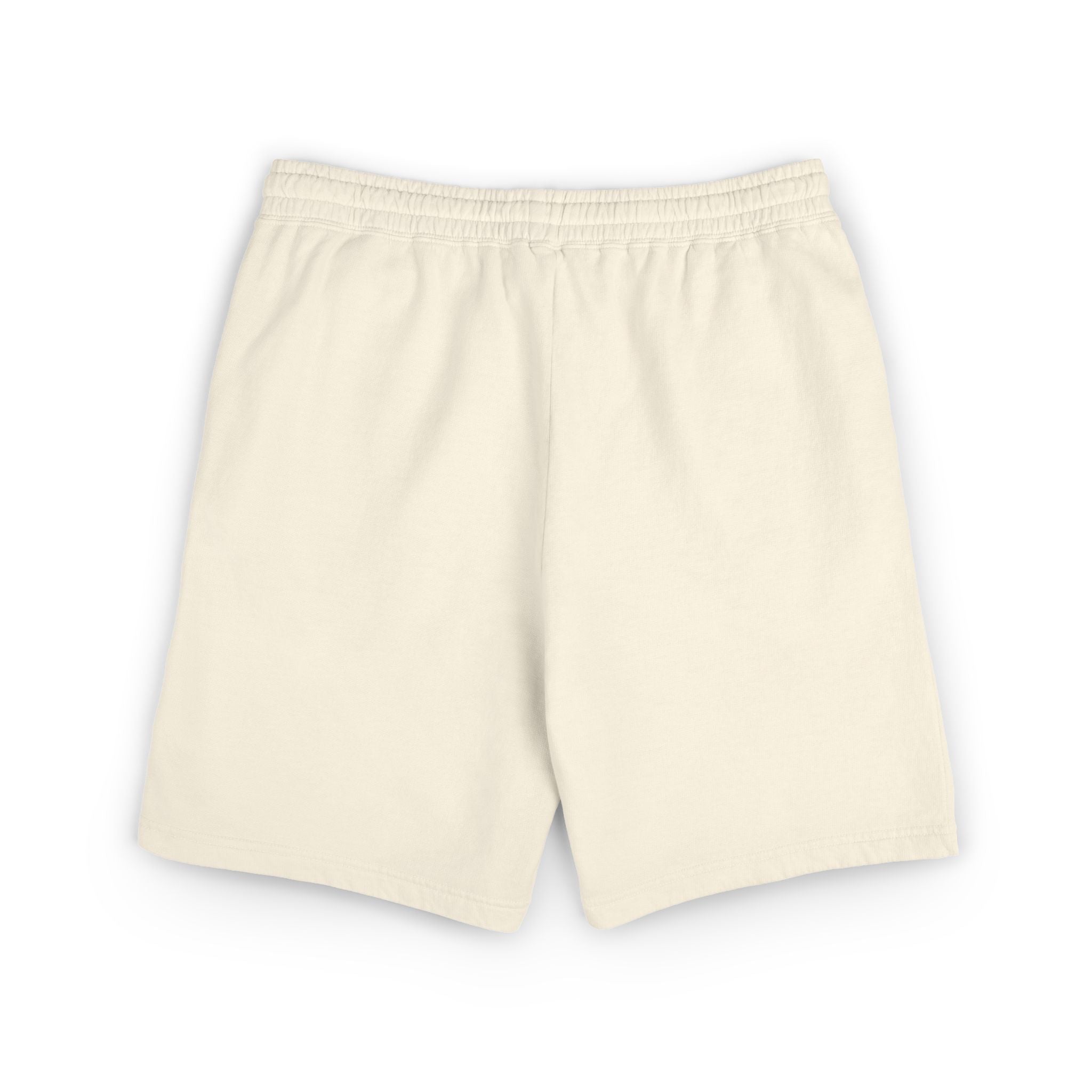 Cozy Cream Fleece Sweat Shorts with Cute Cloud Embroidery