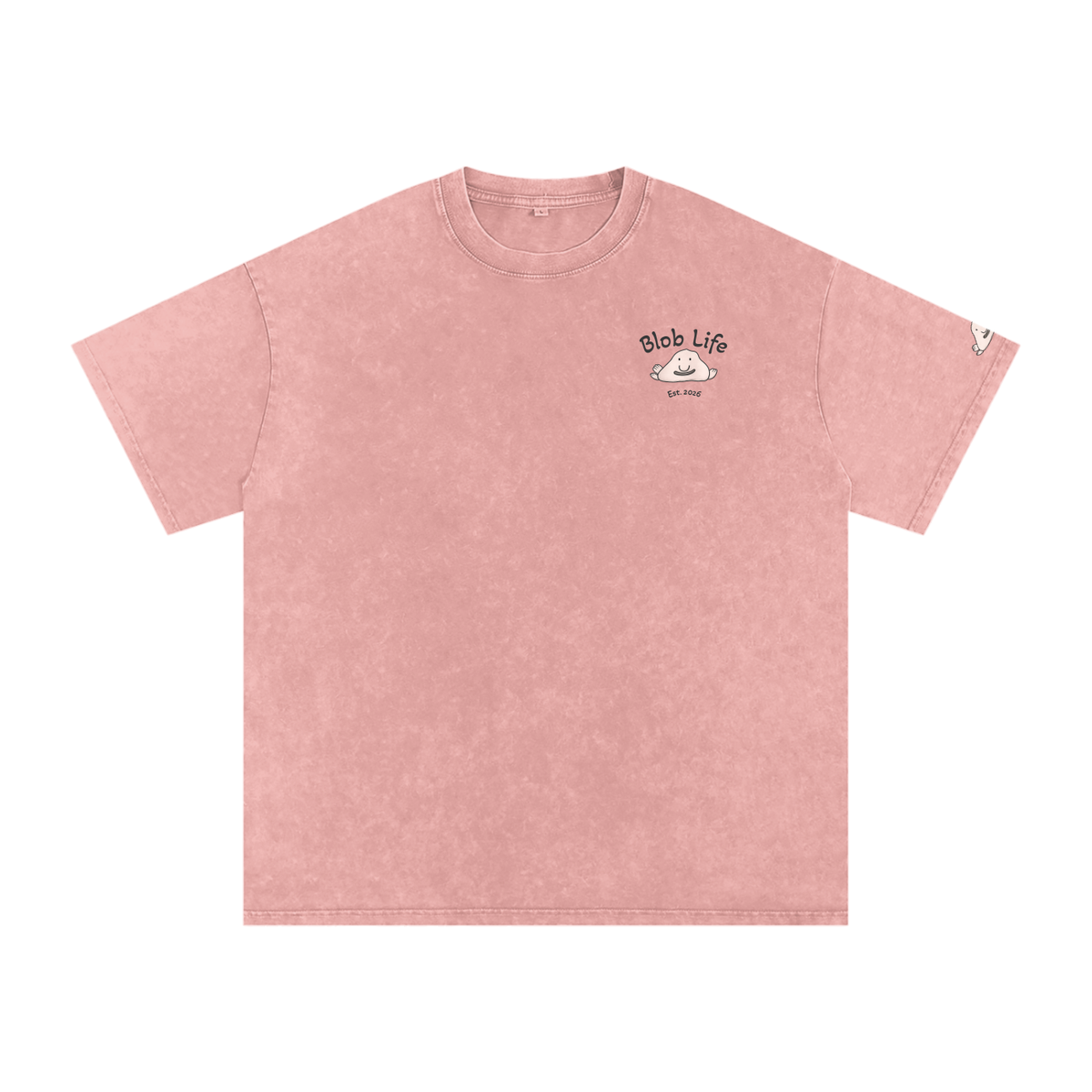 Snow Washed Oversized Cotton Blob T-Shirt