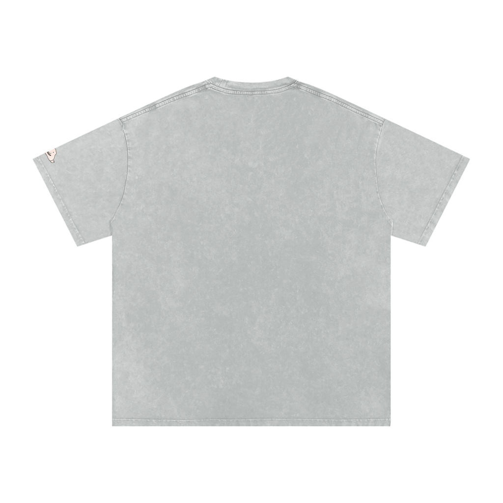 Snow Washed Oversized Cotton Blob T-Shirt