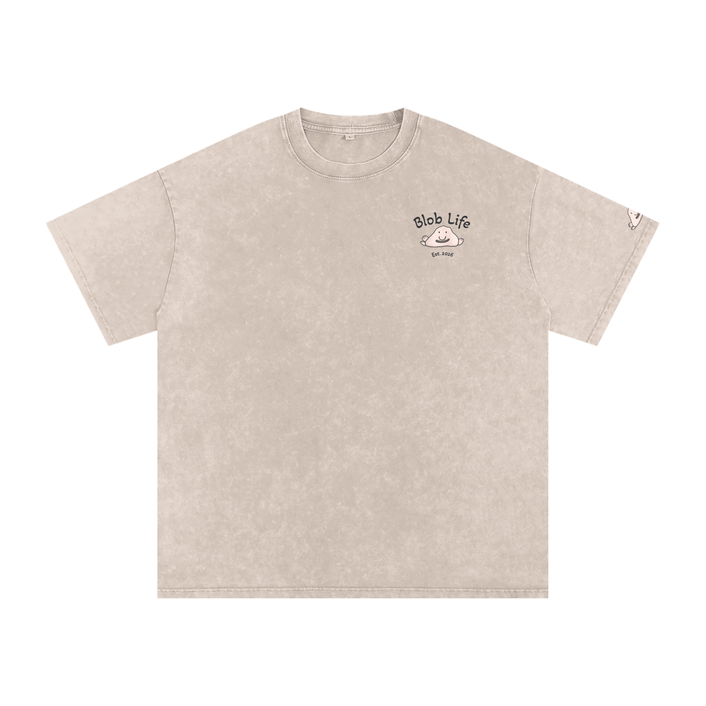 Snow Washed Oversized Cotton Blob T-Shirt