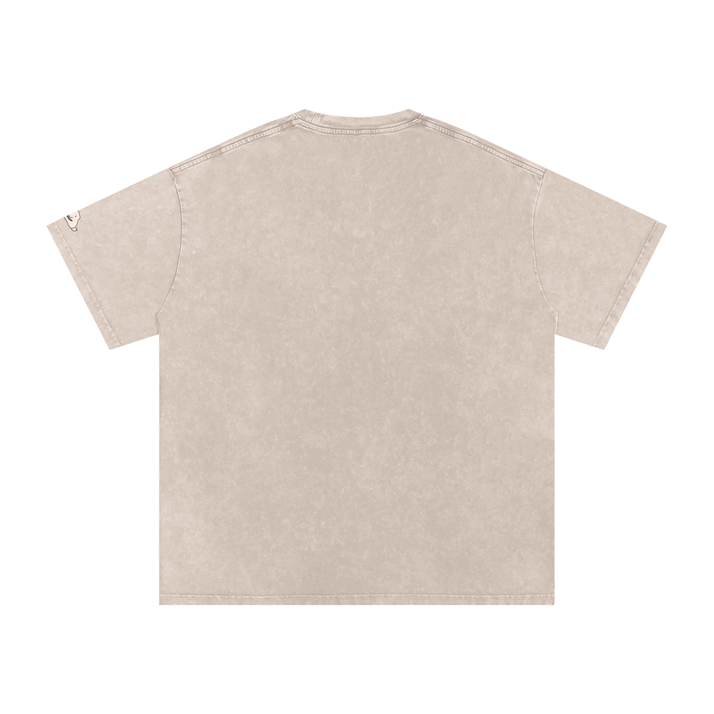 Snow Washed Oversized Cotton Blob T-Shirt