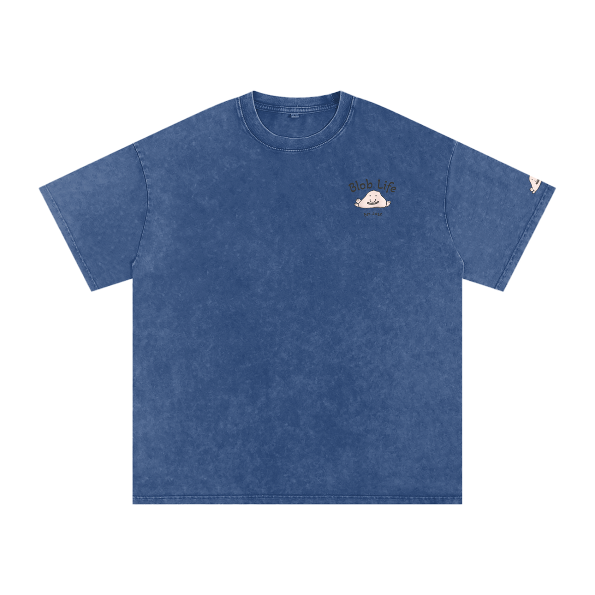 Snow Washed Oversized Cotton Blob T-Shirt