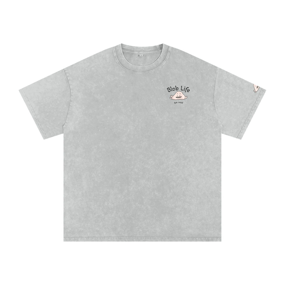 Snow Washed Oversized Cotton Blob T-Shirt